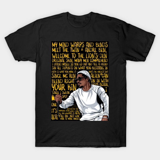 Andre 3000 The twin T-Shirt by munyukart